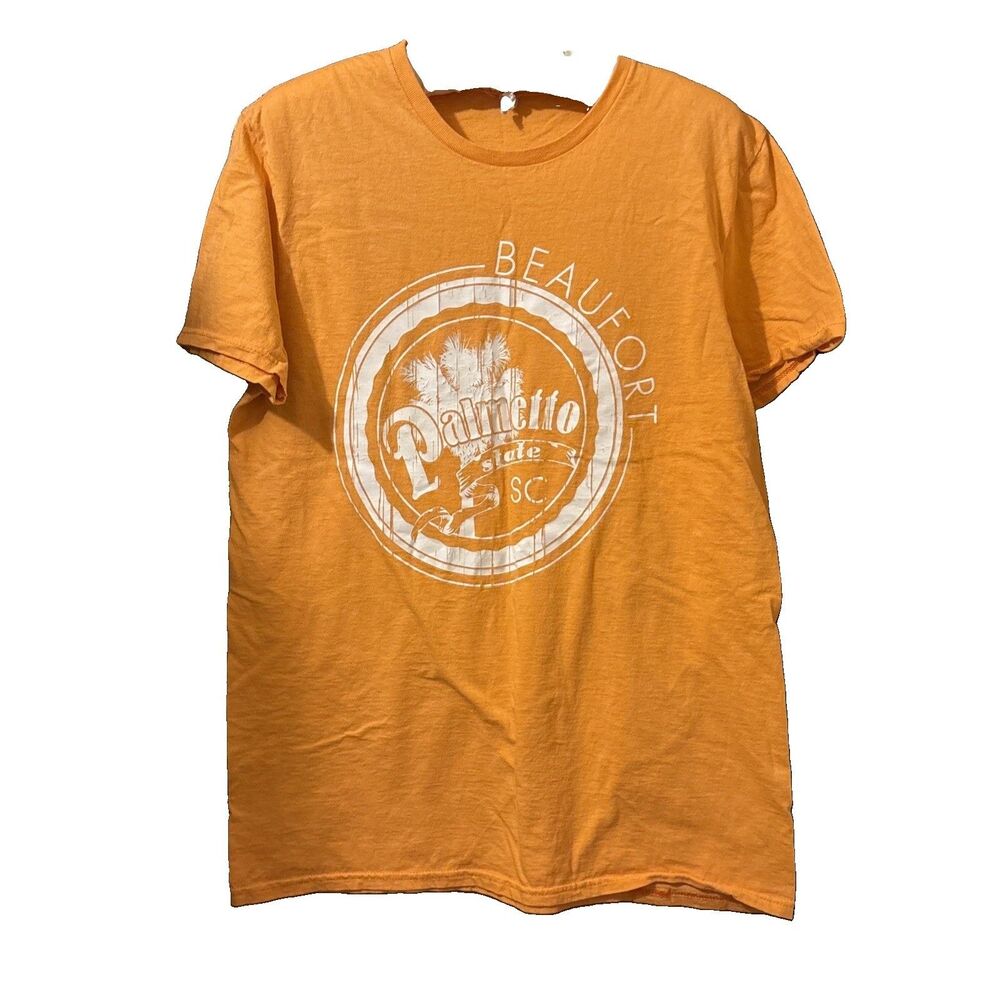 Women’s Fruit Of The Loom Orange “Palmetto State SC” Logo Tee Shirt Size M